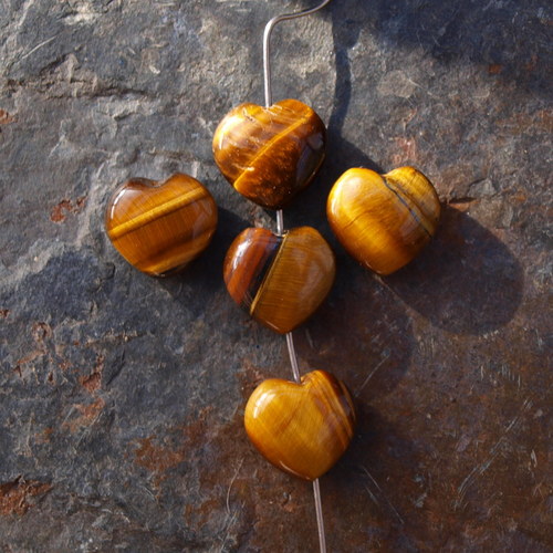 Tygří oko, srdce 1,2 x 1,2 cm — foto 1