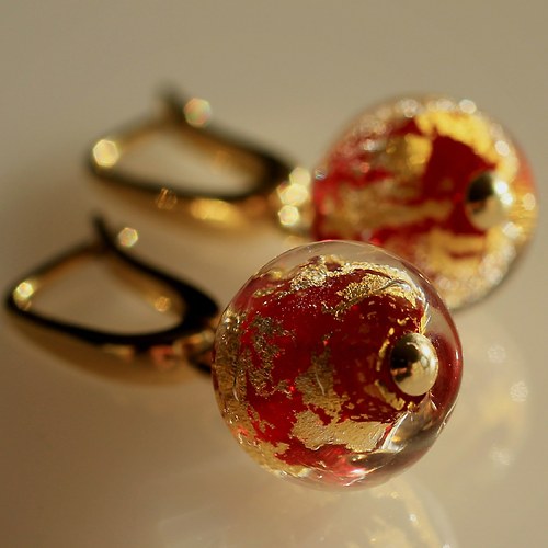 Pozlacené náušnice "Ruby" — foto 1