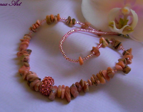 Náhrdelník s minerály "RODOCHROZIT" Shamballa