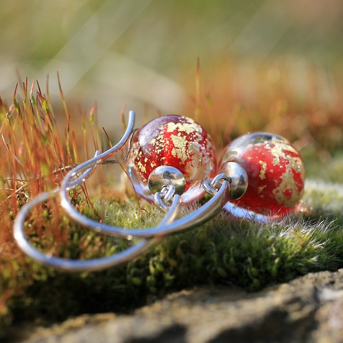 Stříbrné náušnice "Ruby" — foto 1