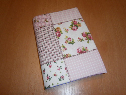 Obal na knihu, diář, sešit - růžový patchwork — foto 1