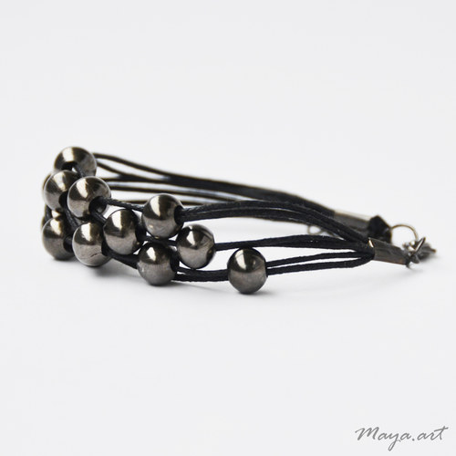 Stříbrnočerný náramek "SIMPLE BRACELET" — foto 1