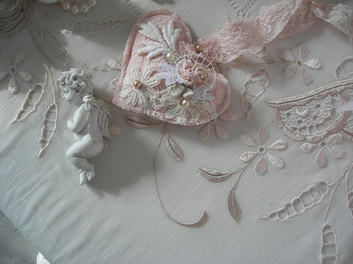 Krajková láska- srdce shabby — foto 1
