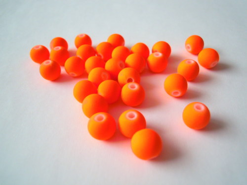 Neonové korálky oranžové 8 mm 20ks