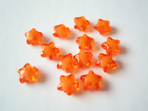 Akrylové oranžové hvězdičky 12 x 11mm 10 ks