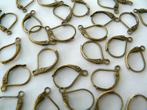 Náušnicové háčky mechanické - bronz, 30ks — foto 1