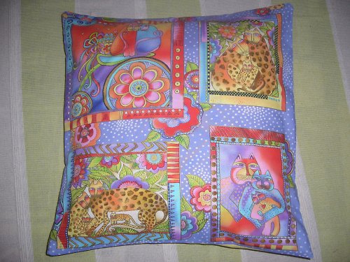 Kočičí polštář -Laurel Burch-modrý — foto 1