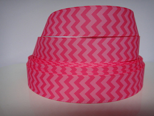 Stuha rypsová š.25 mm: Chevron- fuchsia