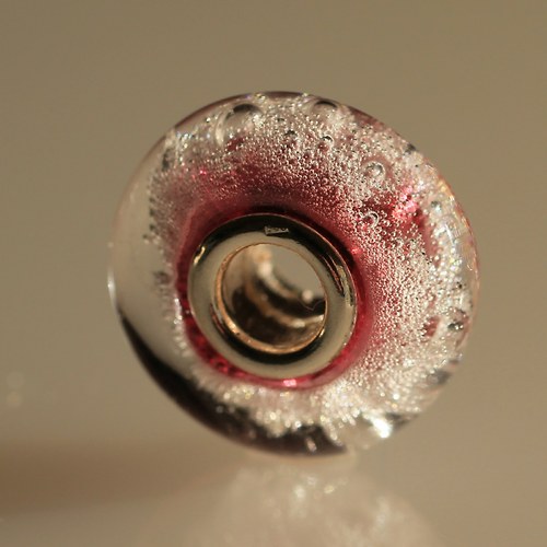 Bublinky - velký průvlek, sklo®+stříbro Ag925 — foto 1