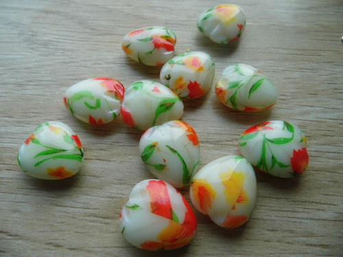 Akrylové srdce barevné - 2ks / 25x22mm/