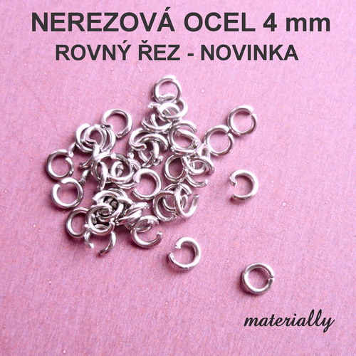 Spoj.kroužky NEREZ OCEL 304 - rovný řez 4 mm/35 ks