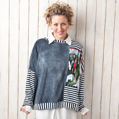 Sametová mikina - vel. L/XL — foto 1