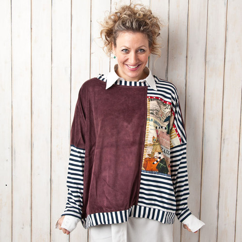 Sametová mikina - vel. L/XL — foto 1