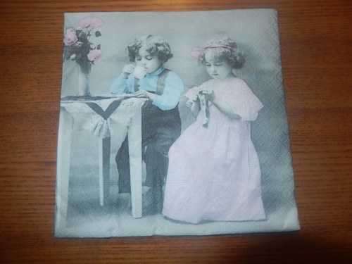 Ubrousek na decoupage - čaj o páté