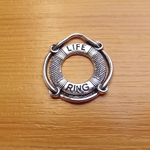 Záchranný kruh - starostříbro - 24x22mm