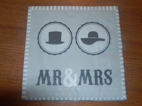 Ubrousek na decoupage - Mr. + Mrs. — foto 1