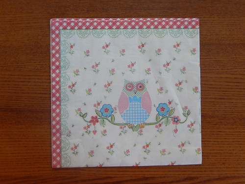 Ubrousek na decoupage - sovička
