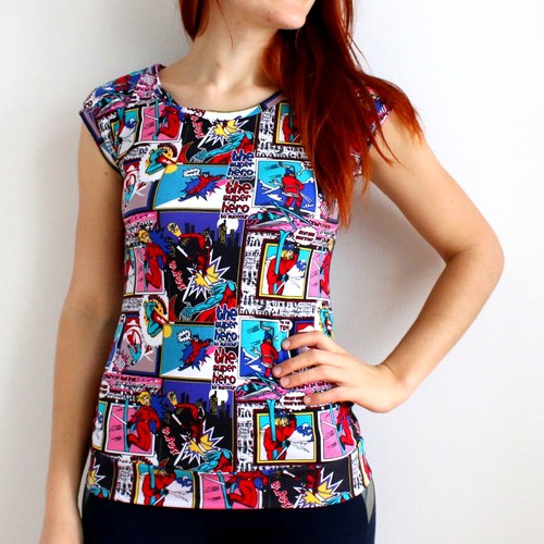 Tričko hravé, komixové :) L — foto 1