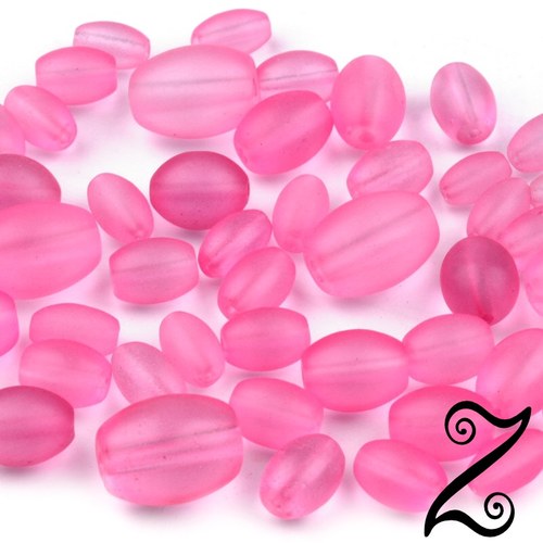 Skleněné korálky MATT, růžová světlá, MIX, 50g
