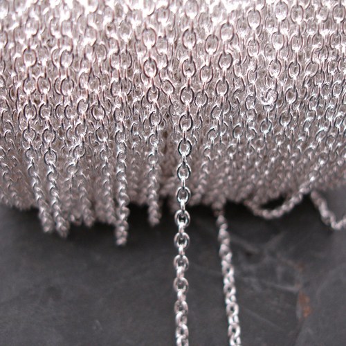 Řetízek cca 3x2mm - stříbrný - 1m