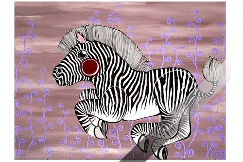Běžící zebra - 30x40cm