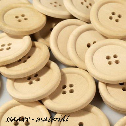 Přírodní dřevěný knoflík - 3 cm