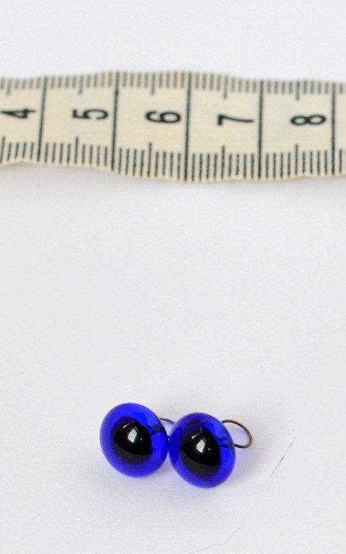 Skleněné oči modré průměr 10 mm