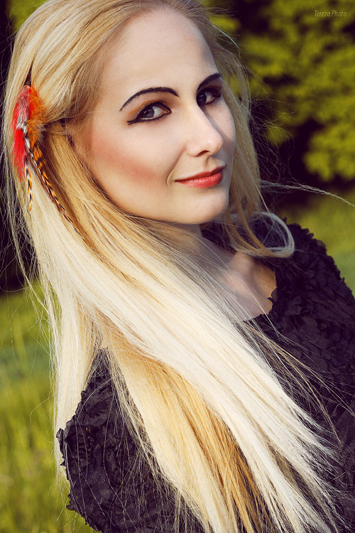 Peříčkový clip (sponka) do vlasů 18 cm — foto 1