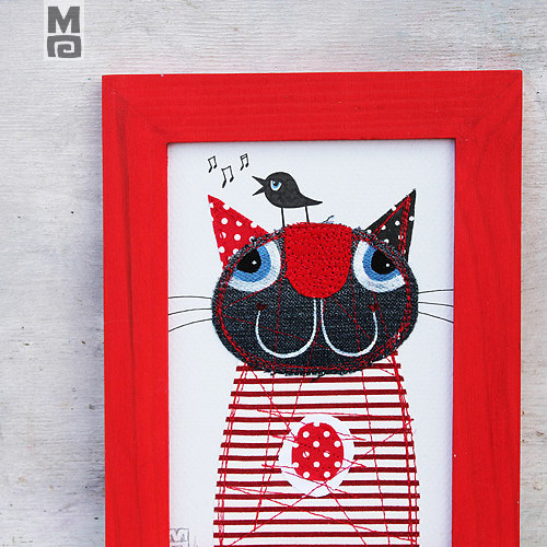 Obraz, originál (šitý, papír a textil) — foto 1