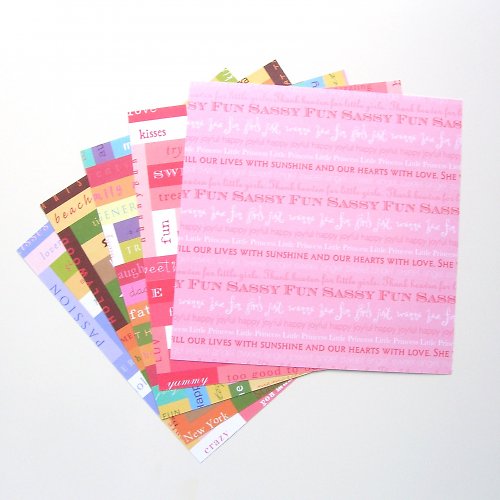 Sada papírů TEXT PRINTS 6x6" — foto 1