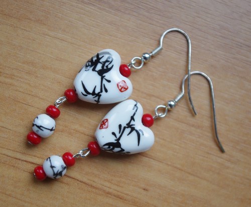 Asian hearts- náušnice — foto 1