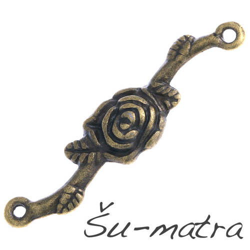 Konektor starozlatý, 33x8 mm (2 ks)