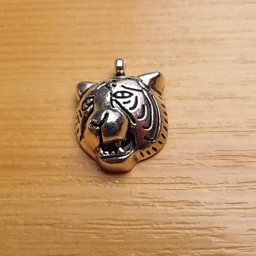 Tygří hlava - starostříbro - 18mm x 13mm