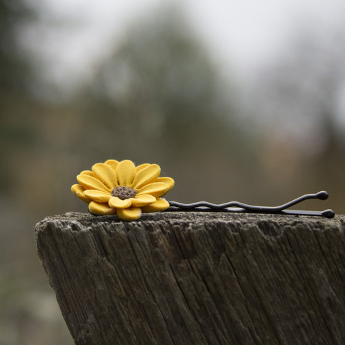 Rudbekie - sponka do vlasů — foto 1