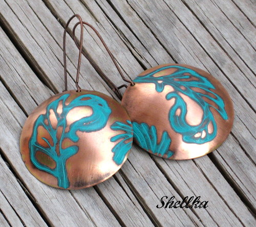 Náušnice ,,TURQUOISE FEATHERS,, — foto 1