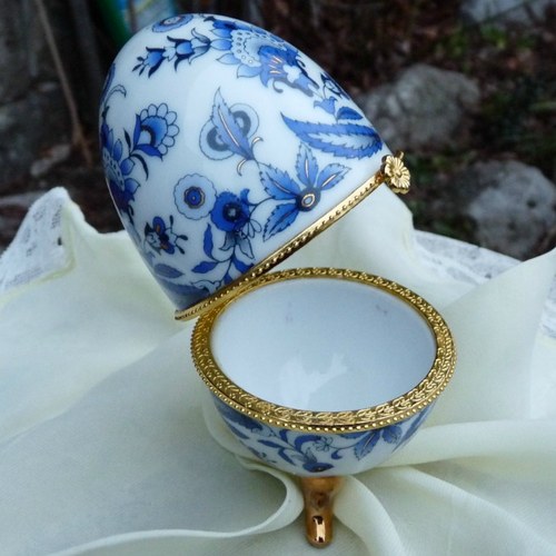 Porcelánové vajíčko modré — foto 1