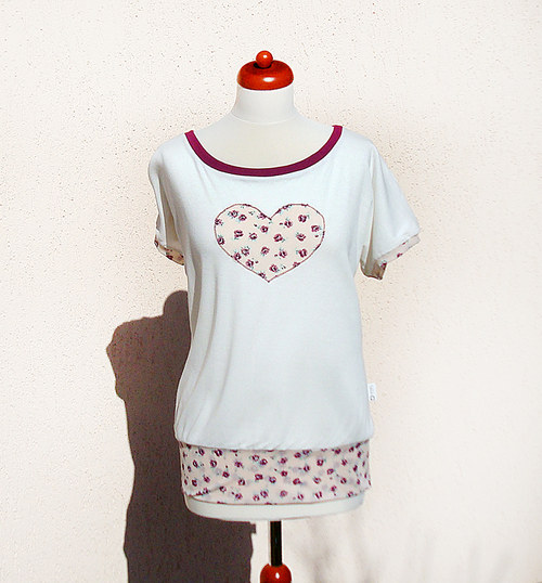 Floral heart - tričko ..... vel. S - M
