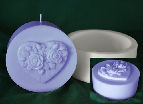 Forma na svíčky Srdce Disk - průměr 10cm