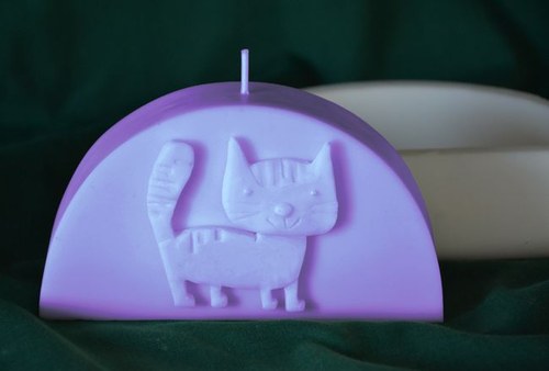 Forma na svíčky Kočka Máša půlkruh - výška 7cm
