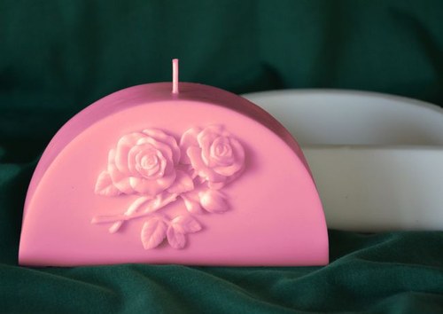 Forma na svíčky Růže půlkruh - výška 7cm