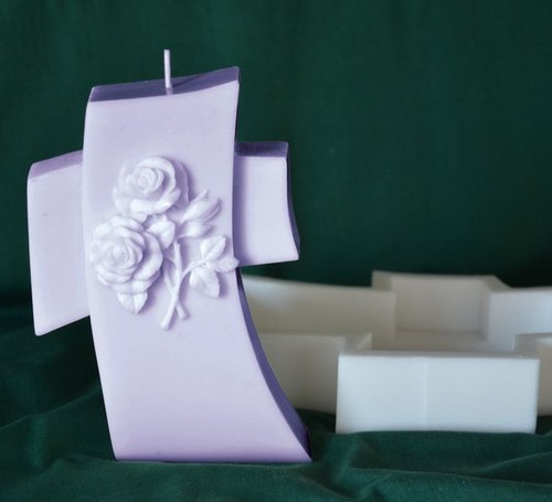 Forma na svíčky Růže kříž - výška 15cm — foto 1