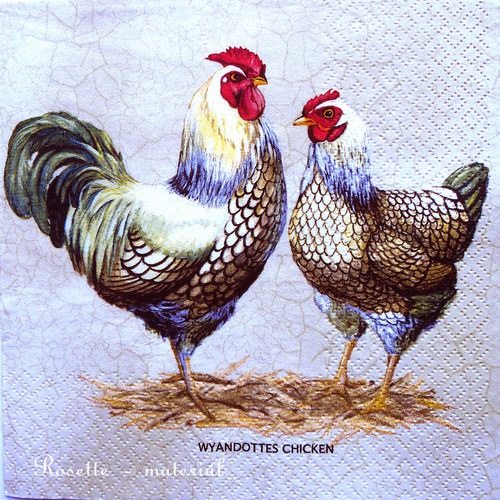 Kohoutek a spepička- ubrousek velký — foto 1