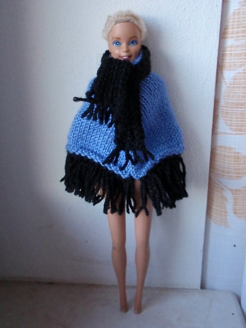 BARBIE-modré pončo — foto 1