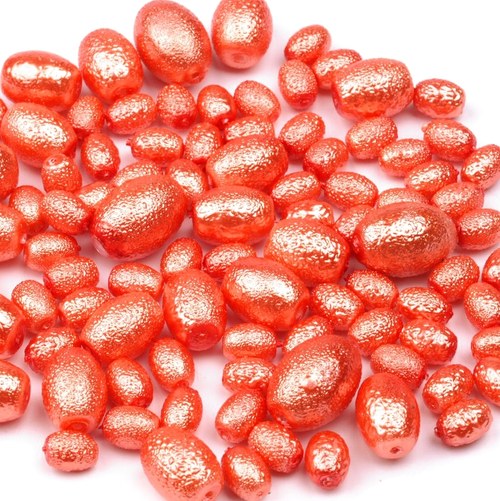 Voskované perly - vroubkované - směs