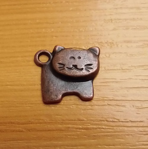 Kočka - staroměď - 26 x 14mm