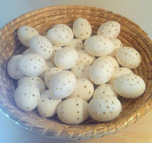 Vyvrtávané slepičí kraslice — foto 1