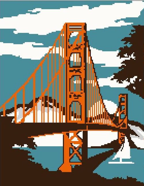 Předloha na vyšívání - SAN FRANCISCO