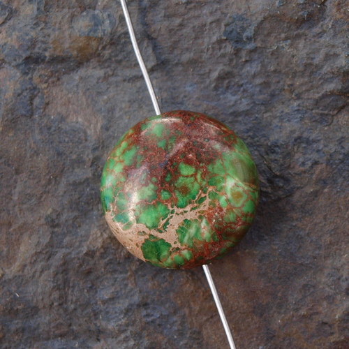 Variscit, korálek čočka 1,8 cm — foto 1