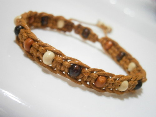 Macramé náramek přírodní — foto 1