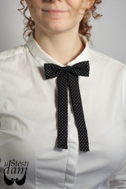 Krásná mašle Black and White Dots